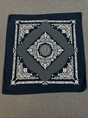 Tom Beckbe Bandana Scarf Navy White Classic Design Made In USA 100% Cotton